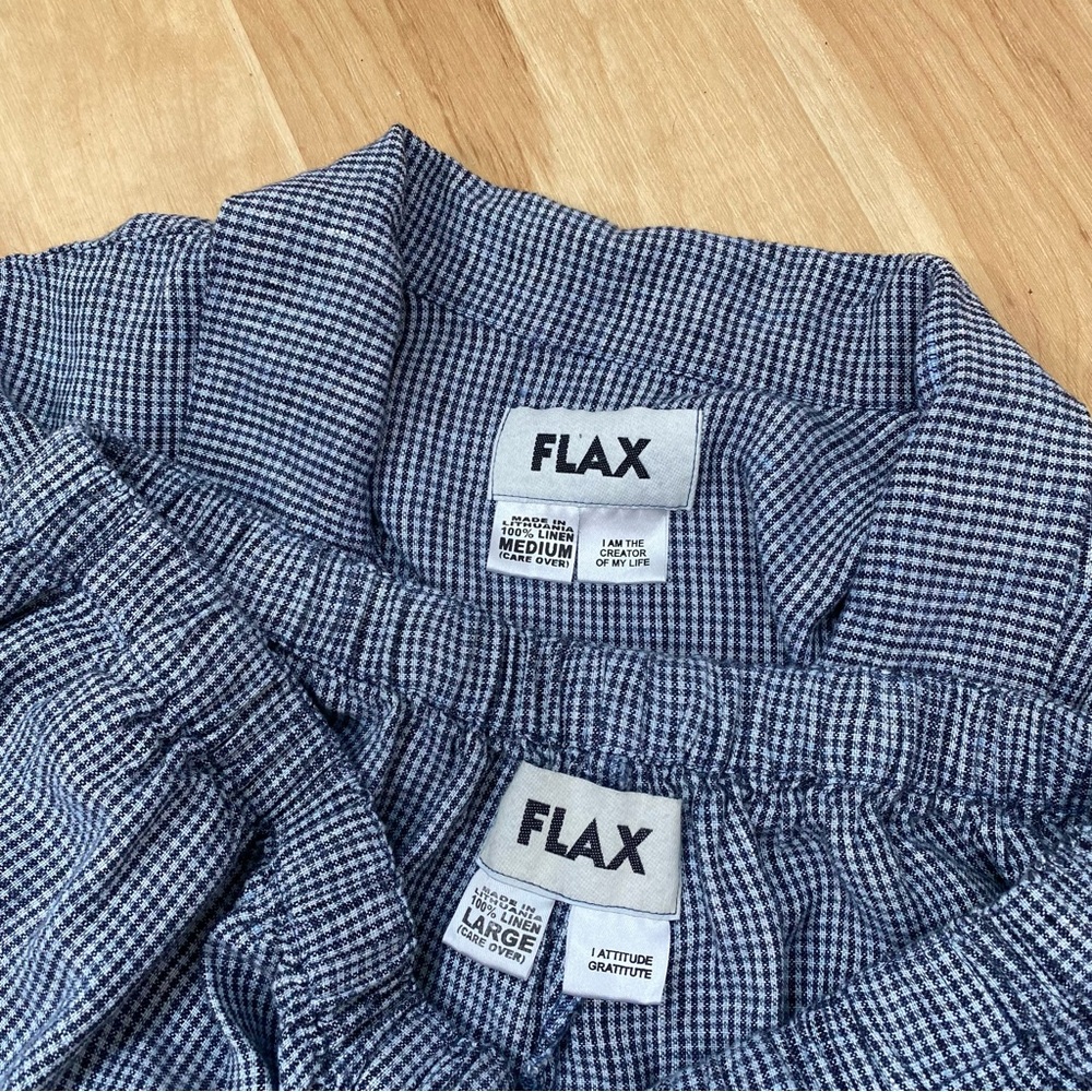Vintage Flax Blue Plaid Pants Set - Picture 7 of 7